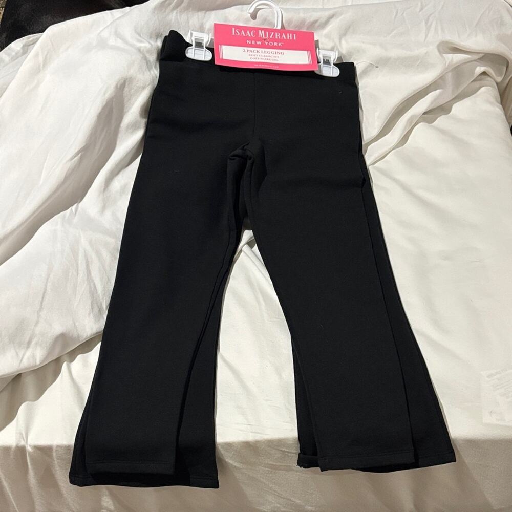 Isaac Mizrahi Black Leggings 7/8 M cozy lining fleece 1 flare 1 straight nwt